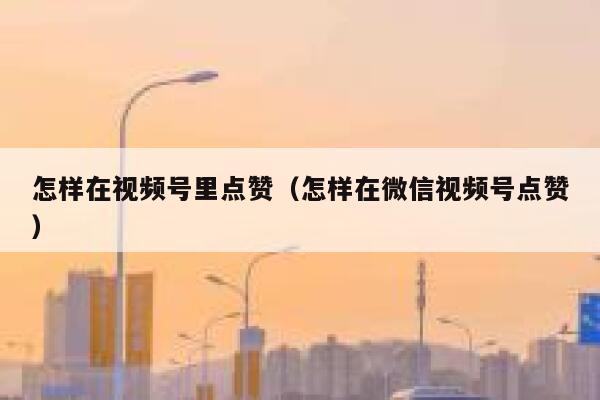 怎样在视频号里点赞（怎样在微信视频号点赞） 第1张