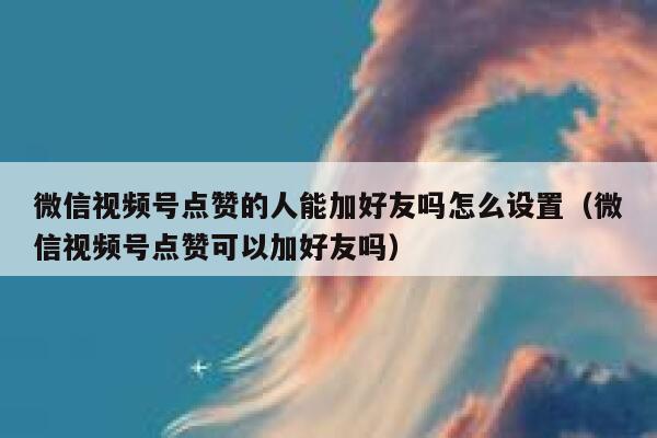 微信视频号点赞的人能加好友吗怎么设置（微信视频号点赞可以加好友吗） 第1张