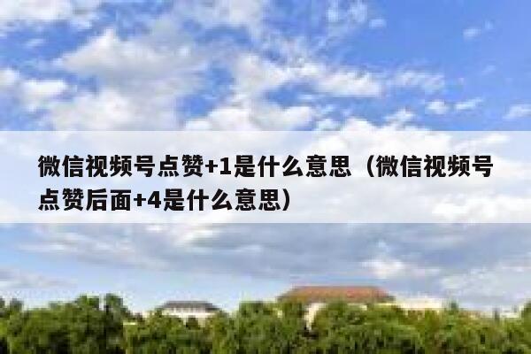微信视频号点赞+1是什么意思（微信视频号点赞后面+4是什么意思） 第1张