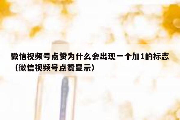 微信视频号点赞为什么会出现一个加1的标志（微信视频号点赞显示） 第1张