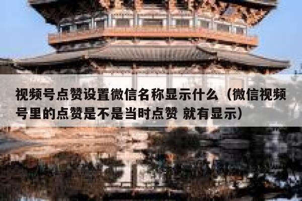 视频号点赞设置微信名称显示什么（微信视频号里的点赞是不是当时点赞 就有显示） 第1张