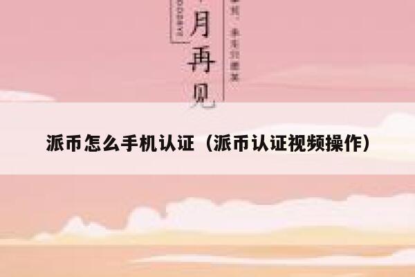 派币怎么手机认证(派币认证视频操作) 第1张 派币怎么手机认证(派币认证视频操作) 第1张