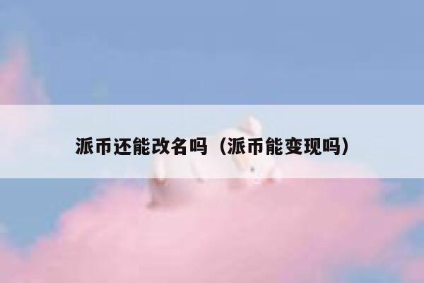 派币还能改名吗（派币能变现吗） 第1张