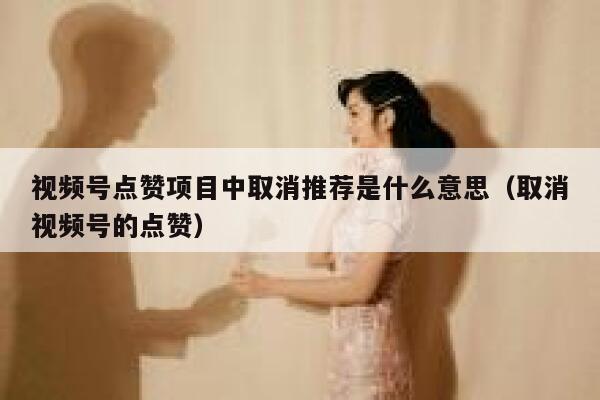 视频号点赞项目中取消推荐是什么意思（取消视频号的点赞） 第1张