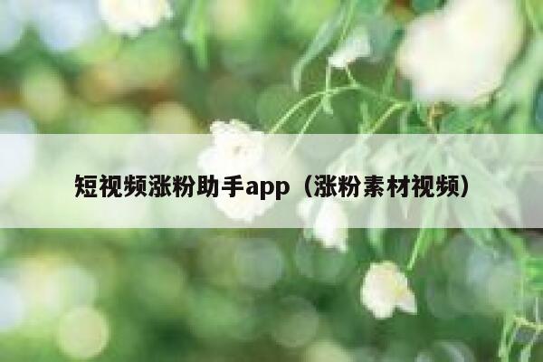 短视频涨粉助手app（涨粉素材视频） 第1张