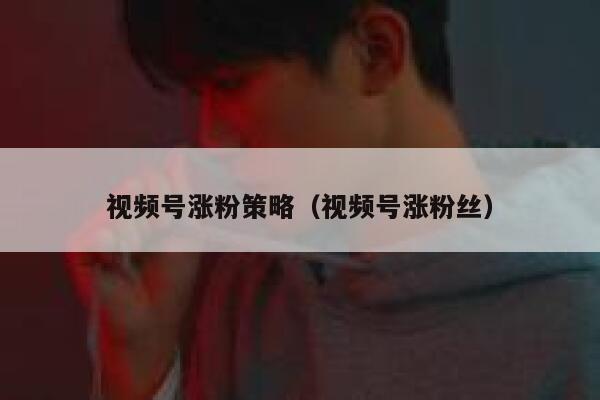 视频号涨粉策略（视频号涨粉丝） 第1张