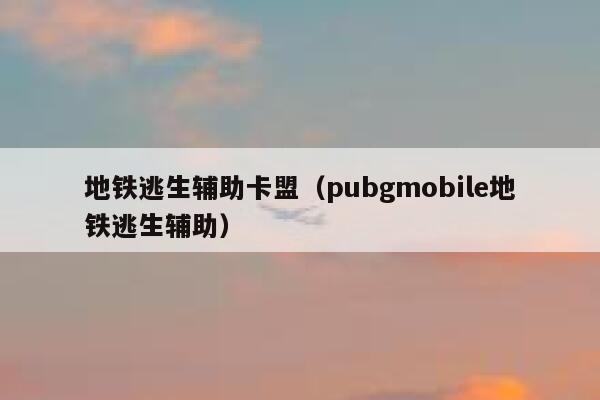 地铁逃生辅助卡盟（pubgmobile地铁逃生辅助） 第1张