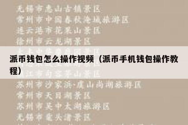 派币钱包怎么操作视频（派币手机钱包操作教程） 第1张