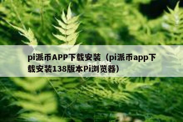 pi派币APP下载安装（pi派币app下载安装138版本Pi浏览器） 第1张