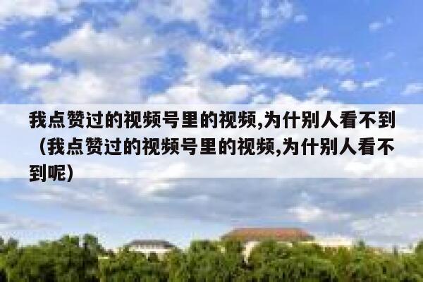 我点赞过的视频号里的视频,为什别人看不到（我点赞过的视频号里的视频,为什别人看不到呢） 第1张