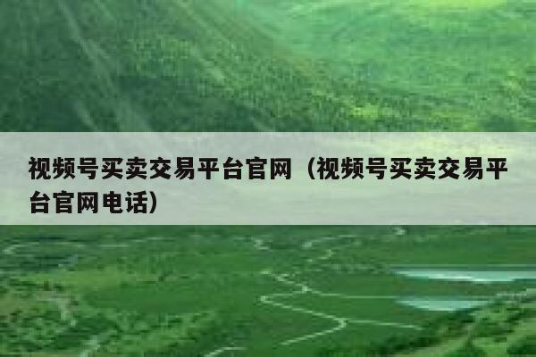 视频号买卖交易平台官网（视频号买卖交易平台官网电话） 第1张