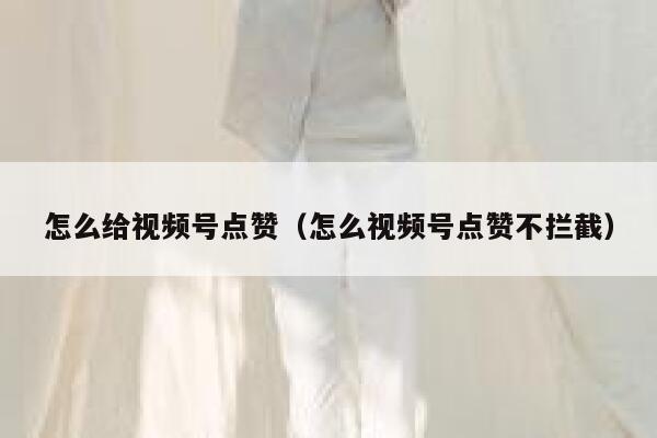 怎么给视频号点赞(怎么视频号点赞不拦截) 第1张 怎么给视频号点赞(怎么视频号点赞不拦截) 第1张