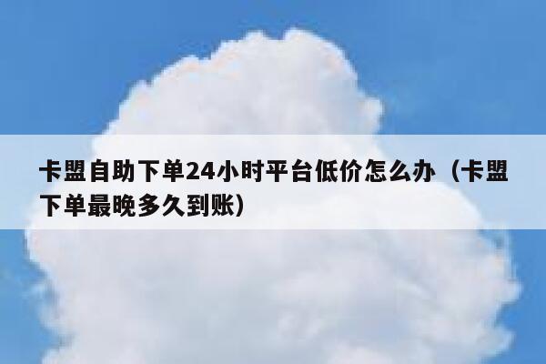 卡盟自助下单24小时平台低价怎么办(卡盟下单最晚多久到账) 第1张 卡盟自助下单24小时平台低价怎么办(卡盟下单最晚多久到账) 第1张