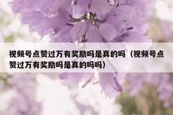 视频号点赞过万有奖励吗是真的吗(视频号点赞过万有奖励吗是真的吗吗) 第1张 视频号点赞过万有奖励吗是真的吗(视频号点赞过万有奖励吗是真的吗吗) 第1张