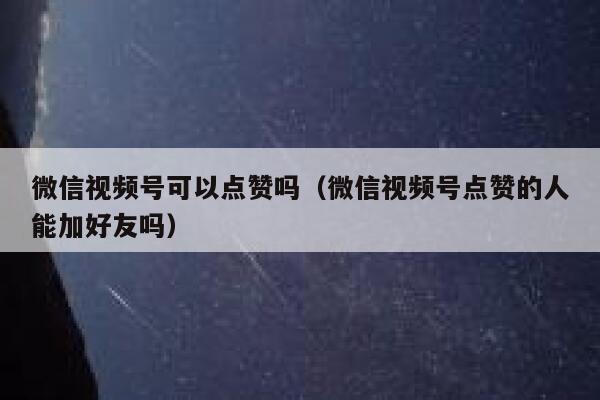微信视频号可以点赞吗(微信视频号点赞的人能加好友吗) 第1张 微信视频号可以点赞吗(微信视频号点赞的人能加好友吗) 第1张