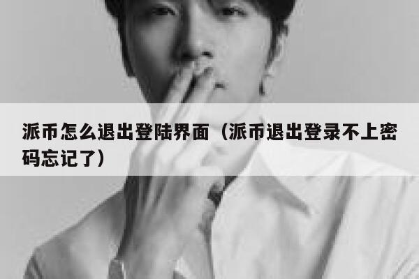 派币怎么退出登陆界面(派币退出登录不上密码忘记了) 第1张 派币怎么退出登陆界面(派币退出登录不上密码忘记了) 第1张