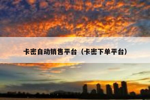 卡密自动销售平台(卡密下单平台) 第1张 卡密自动销售平台(卡密下单平台) 第1张
