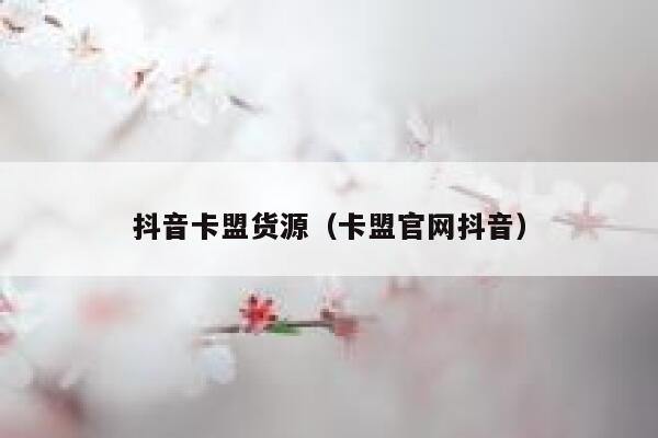 抖音卡盟货源（卡盟官网抖音） 第1张
