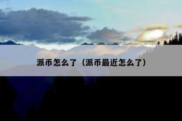 派币怎么了（派币最近怎么了） 第1张