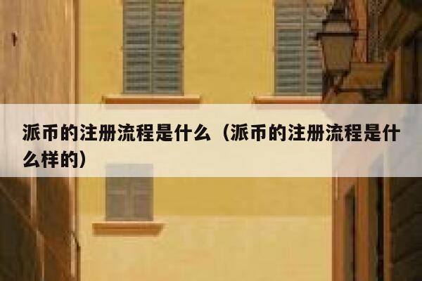 派币的注册流程是什么（派币的注册流程是什么样的） 第1张