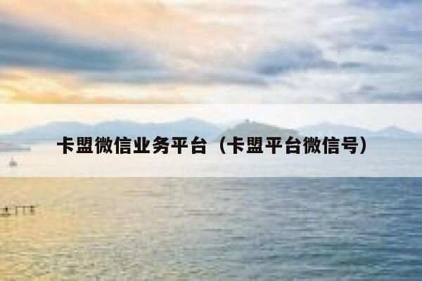 卡盟微信业务平台(卡盟平台微信号) 第1张 卡盟微信业务平台(卡盟平台微信号) 第1张