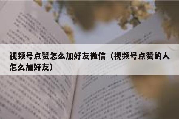 视频号点赞怎么加好友微信(视频号点赞的人怎么加好友) 第1张 视频号点赞怎么加好友微信(视频号点赞的人怎么加好友) 第1张