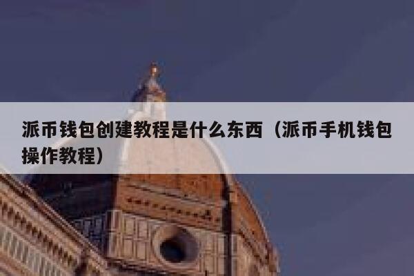 派币钱包创建教程是什么东西（派币手机钱包操作教程） 第1张