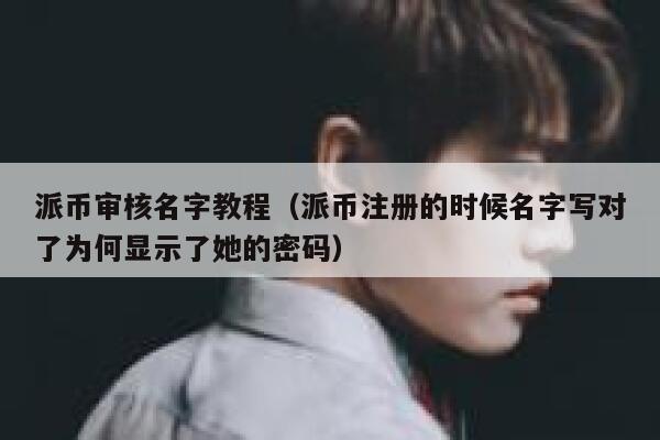 派币审核名字教程(派币注册的时候名字写对了为何显示了她的密码) 第1张 派币审核名字教程(派币注册的时候名字写对了为何显示了她的密码) 第1张