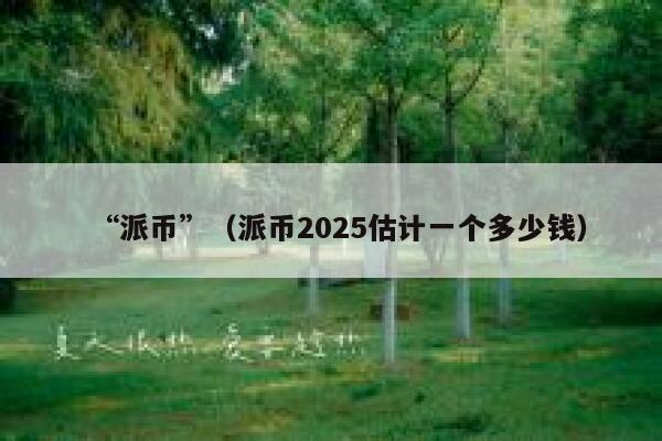 “派币”(派币2025估计一个多少钱) 第1张 “派币”(派币2025估计一个多少钱) 第1张
