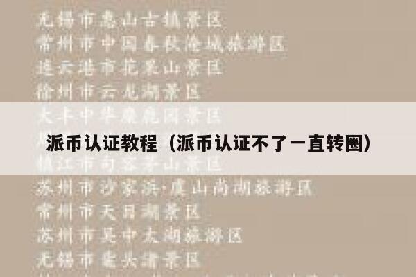 派币认证教程(派币认证不了一直转圈) 第1张 派币认证教程(派币认证不了一直转圈) 第1张