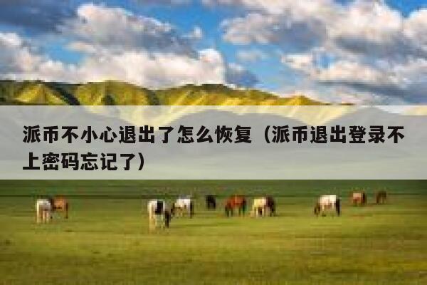 派币不小心退出了怎么恢复(派币退出登录不上密码忘记了) 第1张 派币不小心退出了怎么恢复(派币退出登录不上密码忘记了) 第1张