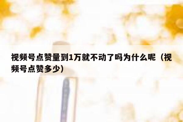 视频号点赞量到1万就不动了吗为什么呢（视频号点赞多少） 第1张