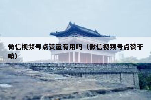 微信视频号点赞量有用吗（微信视频号点赞干嘛） 第1张