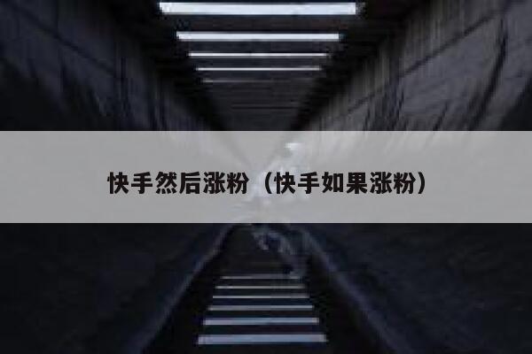 快手然后涨粉(快手如果涨粉) 第1张 快手然后涨粉(快手如果涨粉) 第1张