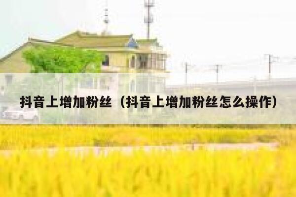 抖音上增加粉丝（抖音上增加粉丝怎么操作） 第1张