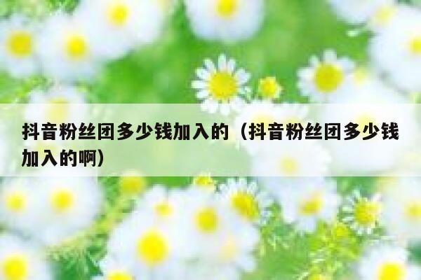 抖音粉丝团多少钱加入的(抖音粉丝团多少钱加入的啊) 第1张 抖音粉丝团多少钱加入的(抖音粉丝团多少钱加入的啊) 第1张
