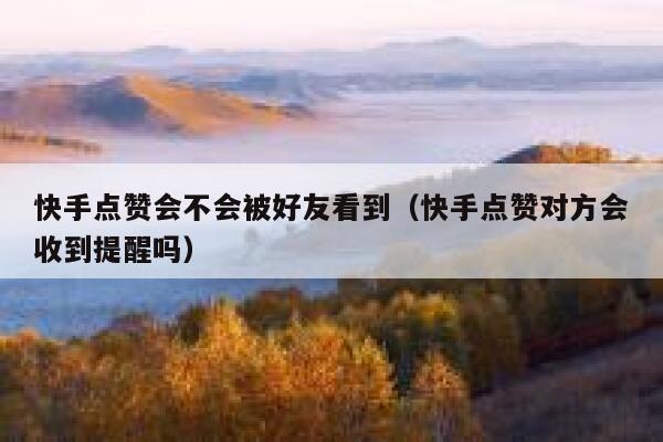 快手点赞会不会被好友看到（快手点赞对方会收到提醒吗） 第1张