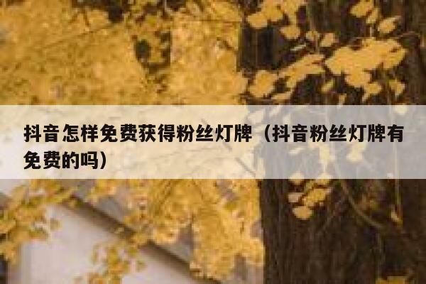 抖音怎样免费获得粉丝灯牌（抖音粉丝灯牌有免费的吗） 第1张