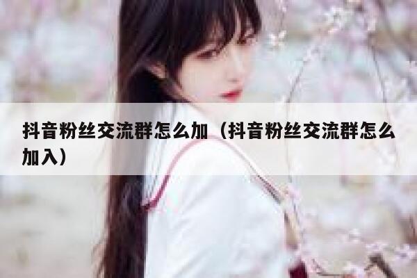 抖音粉丝交流群怎么加（抖音粉丝交流群怎么加入） 第1张