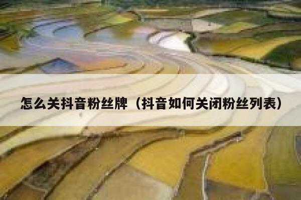怎么关抖音粉丝牌(抖音如何关闭粉丝列表) 第1张 怎么关抖音粉丝牌(抖音如何关闭粉丝列表) 第1张