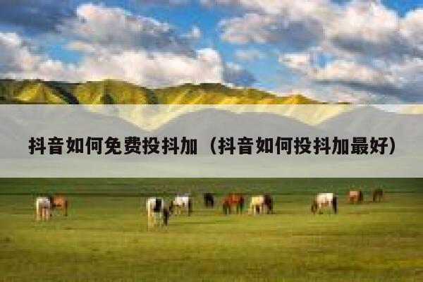 抖音如何免费投抖加（抖音如何投抖加最好） 第1张
