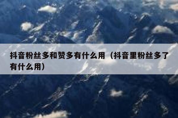 抖音粉丝多和赞多有什么用(抖音里粉丝多了有什么用) 第1张 抖音粉丝多和赞多有什么用(抖音里粉丝多了有什么用) 第1张