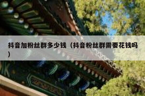 抖音加粉丝群多少钱(抖音粉丝群需要花钱吗) 第1张 抖音加粉丝群多少钱(抖音粉丝群需要花钱吗) 第1张