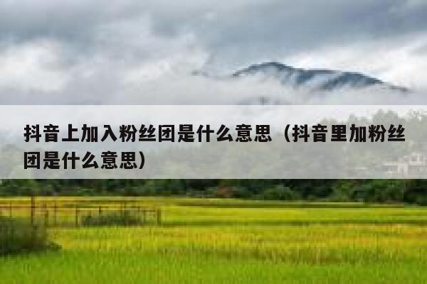 抖音上加入粉丝团是什么意思(抖音里加粉丝团是什么意思) 第1张 抖音上加入粉丝团是什么意思(抖音里加粉丝团是什么意思) 第1张