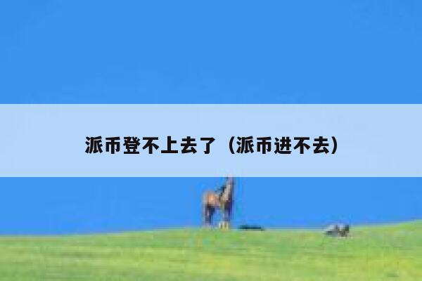 派币登不上去了（派币进不去） 第1张