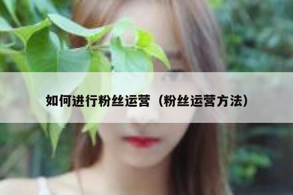 如何进行粉丝运营（粉丝运营方法） 第1张