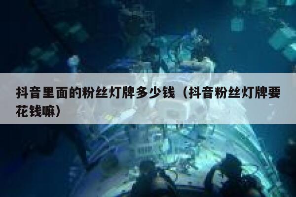 抖音里面的粉丝灯牌多少钱（抖音粉丝灯牌要花钱嘛） 第1张
