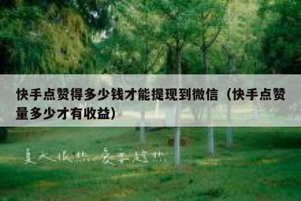 快手点赞得多少钱才能提现到微信(快手点赞量多少才有收益) 第1张 快手点赞得多少钱才能提现到微信(快手点赞量多少才有收益) 第1张