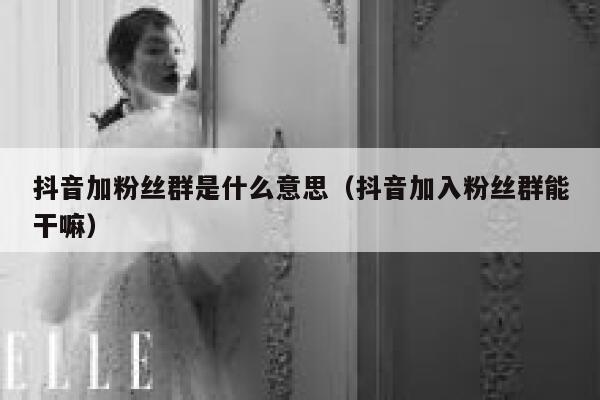 抖音加粉丝群是什么意思(抖音加入粉丝群能干嘛) 第1张 抖音加粉丝群是什么意思(抖音加入粉丝群能干嘛) 第1张