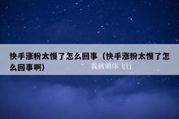快手涨粉太慢了怎么回事（快手涨粉太慢了怎么回事啊） 第1张